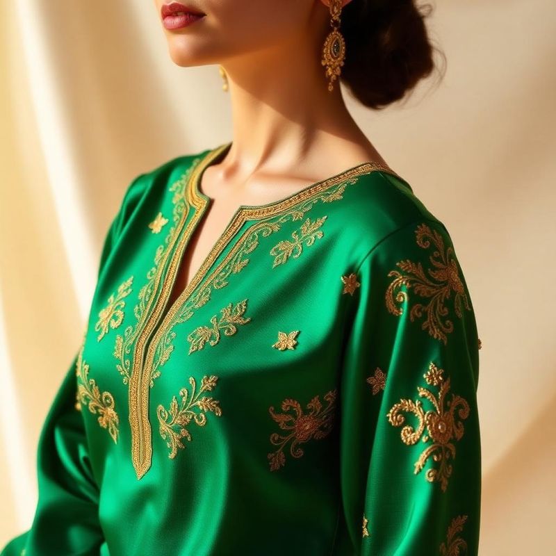 Emerald & Gold designer blouse stitched by Pradhi Stitching, Ahmedabad